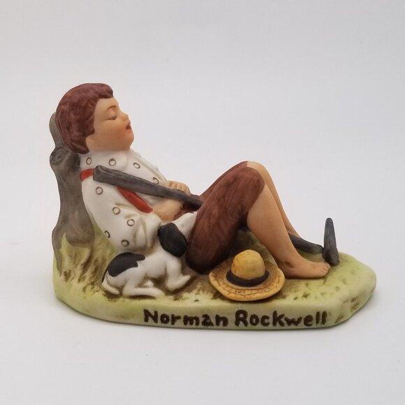 Norman Rockwell Other - Norman Rockwell Figurine Lazybones Saturday Evening Post 1919 Grossman 1979